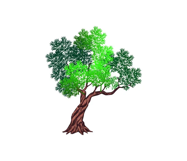 様式化されたツリーアイコンバナーベクターイラスト — ストックベクタ