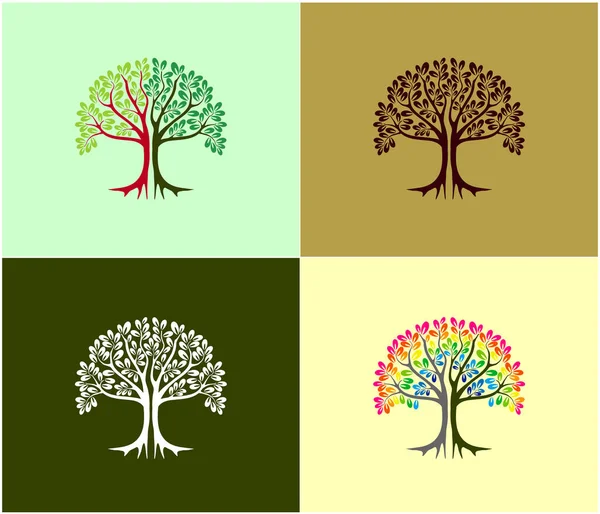 Trees Icon Set Vector Illustration — Vector de stock