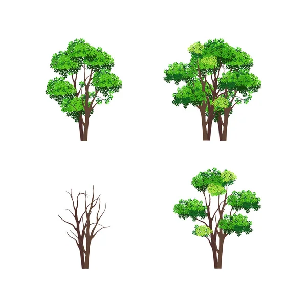 Bomen Pictogram Set Vector Illustratie — Stockvector