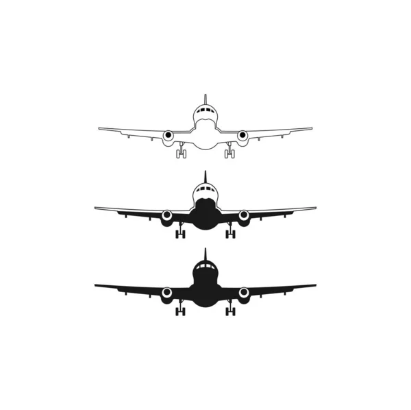 Avions Militaires Illustration Vectorielle Isolé Sur Fond Blanc — Image vectorielle