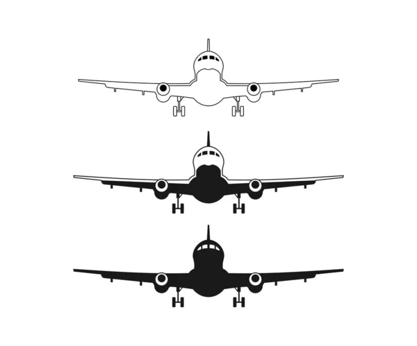 Icône Des Avions Sur Fond Blanc — Image vectorielle