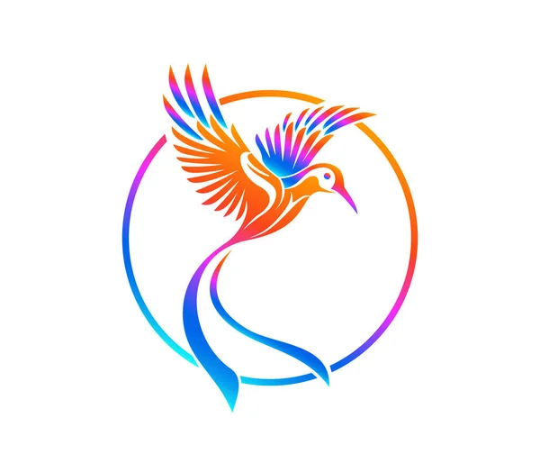 Цветной Вектор Дизайна Логотипа Птицы — стоковый вектор