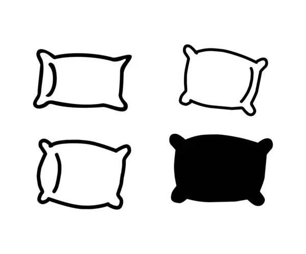 Travesseiros Estilizados Ícones Definir Banner Ilustração Vetorial — Vetor de Stock