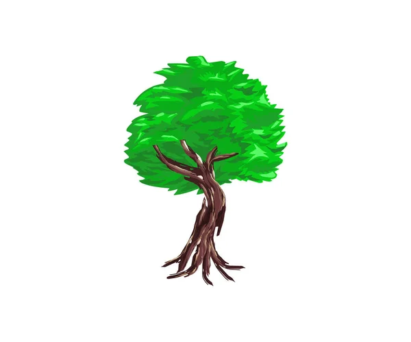 Gröna Trädikon Vektorillustration — Stock vektor