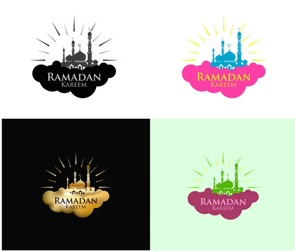 Набор Баннеров Рамадана Векторная Иллюстрация — стоковый вектор
