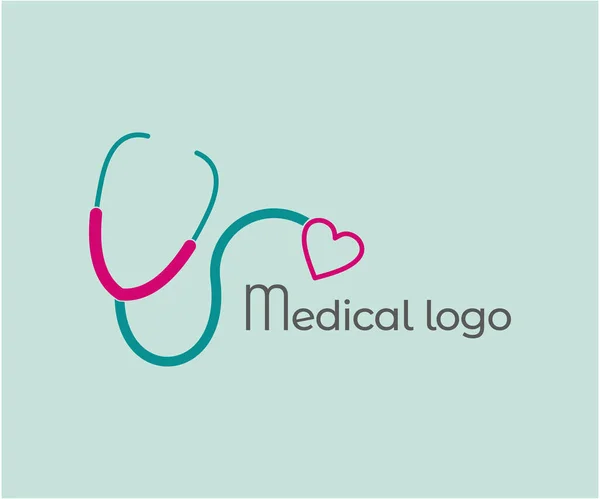 Medical Logo Design Doctor Stethoscope Medical Symbol Vector — Stock Vector