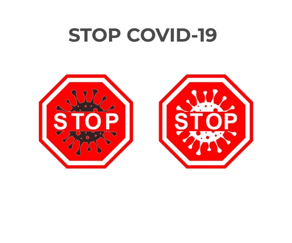 Coronavirus Covid Signe Virus Arrêter Infection Par Coronavirus Illustration Vectorielle — Image vectorielle