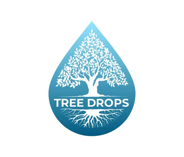 Drop Baum Logo Vorlage — Stockvektor