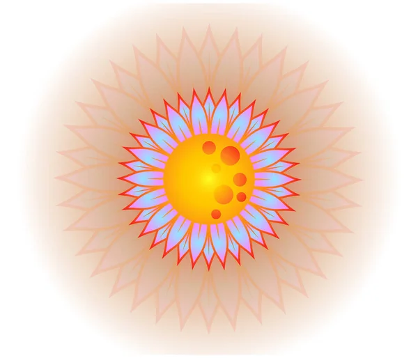 Πολύχρωμο Μοτίβο Μανδάλα Ήλιο Διανυσματική Απεικόνιση — Διανυσματικό Αρχείο