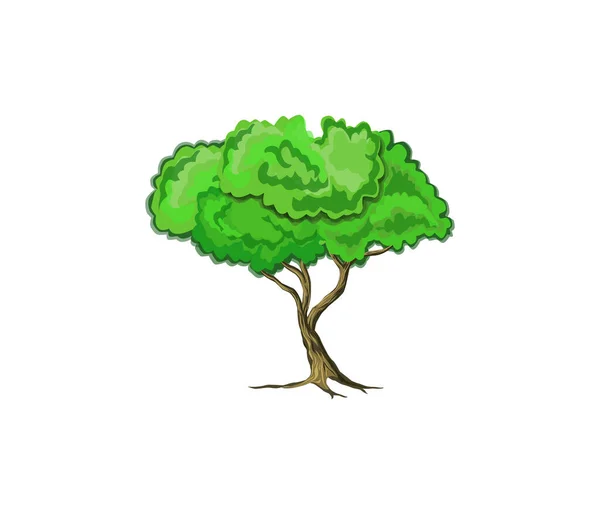 Διανυσματική Απεικόνιση Ενός Δέντρου Που Απομονώνεται Λευκό Φόντο — Διανυσματικό Αρχείο