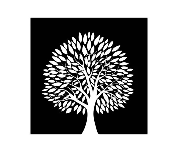 Tree Silhouette Isolated White Background Vector Illustration — Stock Vector