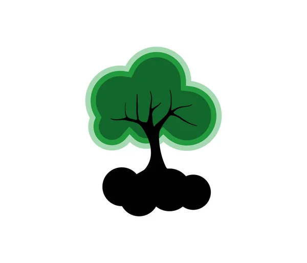 Πράσινο Εικονίδιο Δέντρο Πρότυπο Σχεδιασμού Λογότυπο — Διανυσματικό Αρχείο