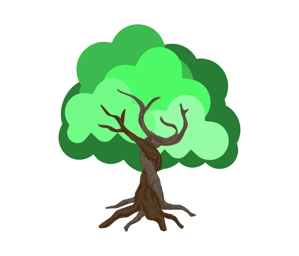 Ilustração Vetorial Árvore Verde — Vetor de Stock