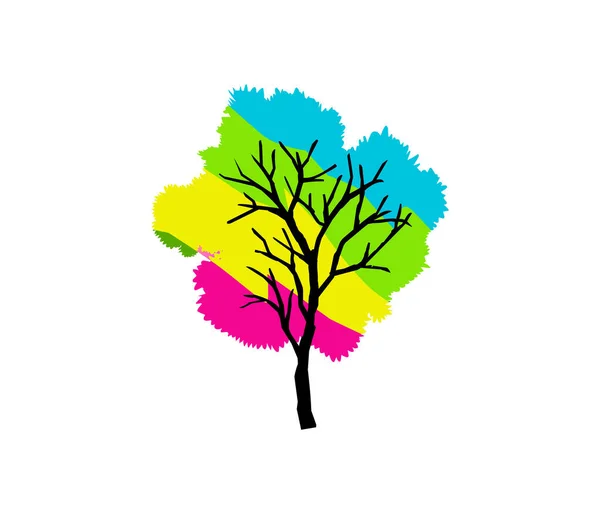 Abstrakt Baum Logo Vorlage Vektor Design Illustration Isoliert Hintergrund — Stockvektor