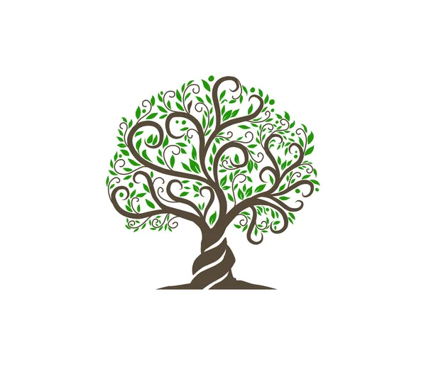 Grün Baum Logo Design Vektor — Stockvektor