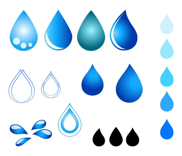 Set Water Drops — Stock Vector