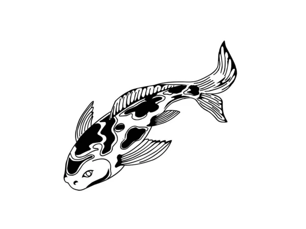 Koi Fish Icon Vector Illustration — Stock Vector