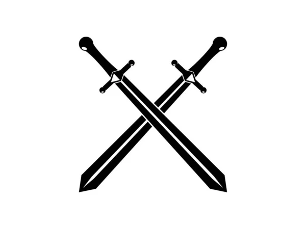 Ícone Espadas Cruzadas Ilustração Vetorial — Vetor de Stock