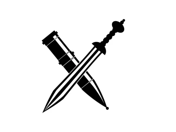 Einfaches Schwert Symbol Vektorillustration — Stockvektor