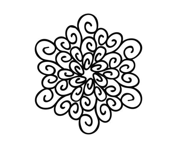 Padrão Mandala Vetorial Ornamento Preto Branco Com Decorativo Oriental — Vetor de Stock