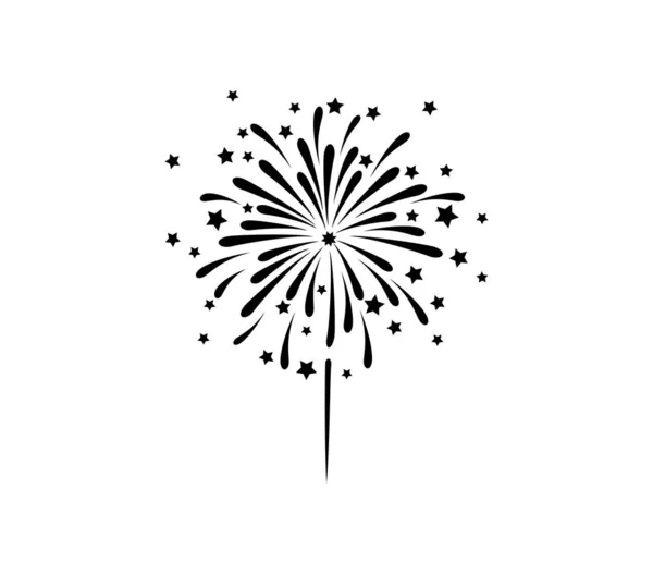 Fireworks Icon Vectorisolated White — Stock Vector