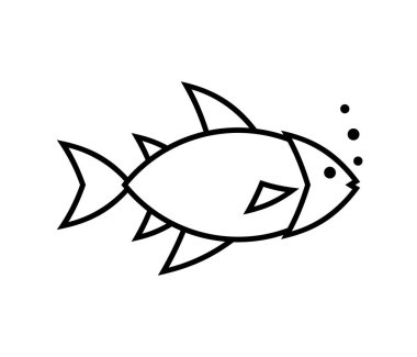 balık simgesi vektör illüstrasyonu