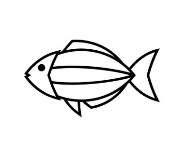 balık simgesi vektör illüstrasyonu