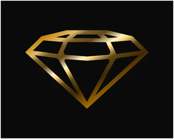 Oro Icono Diamante Vector Ilustración — Archivo Imágenes Vectoriales