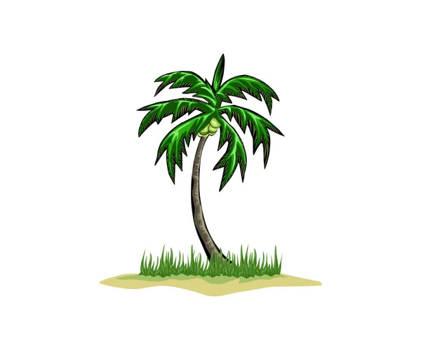 Palmiye Ağacı Ikonu Vektör Illüstrasyonu — Stok Vektör