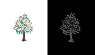 ağaç logo şablonu, dekoratif biçim