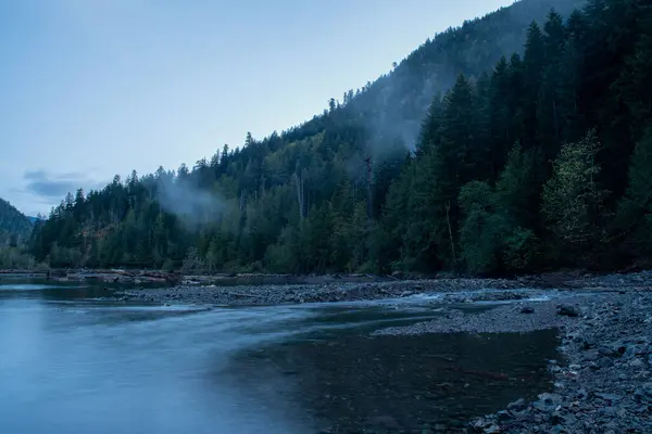 Foggy Matin Dans Les Montagnes Washington — Photo