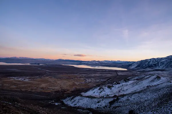 Sunset in the mountains during winter