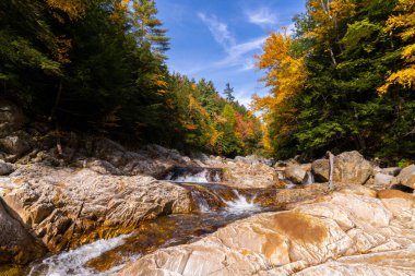 Sonbaharda kuzeydoğu dağlarında nehir.