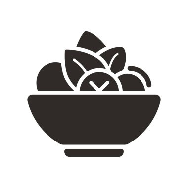 Salata yiyeceği yassı vektör simgesi
