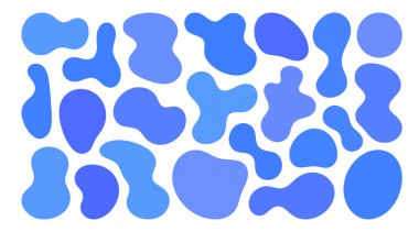 Organik şekilli yuvarlak form seti. Sıvı organik kütle 