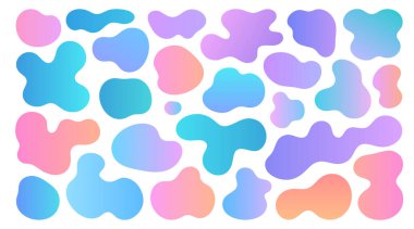 Organik şekilli yuvarlak form seti. Sıvı organik kütle 