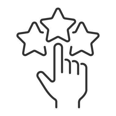 3 star hand click line icon
