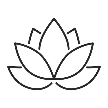 Lotus çiçeği vektör çizgisi simgesi