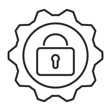 security service vector line icon