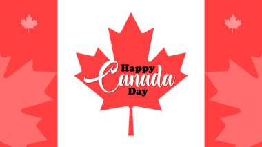 Kanada 'nın bağımsızlık günü arkaplan-akçaağaç yaprağı ve tebrik kartı veya poster illüstrasyonu.