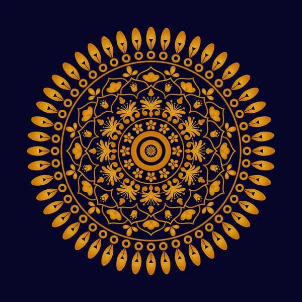 mandala. Yuvarlak süs. Geometrik çember. vektör illüstrasyonu.