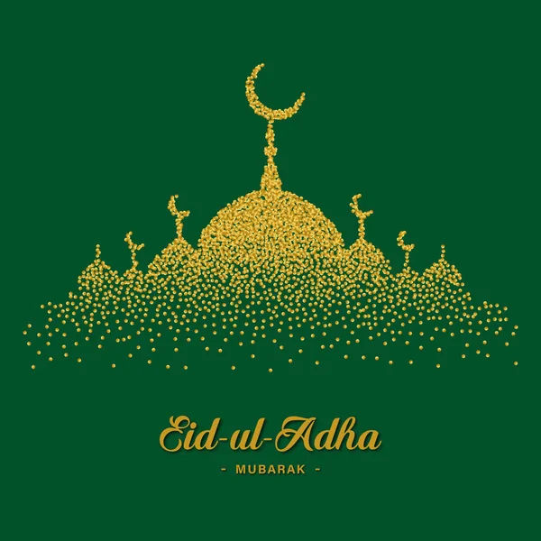 Kurban Bayramı ve Kurban Bayramı camii ve ramazan kareem geçmişi olan el yazısı paketi. vektör illüstrasyonu