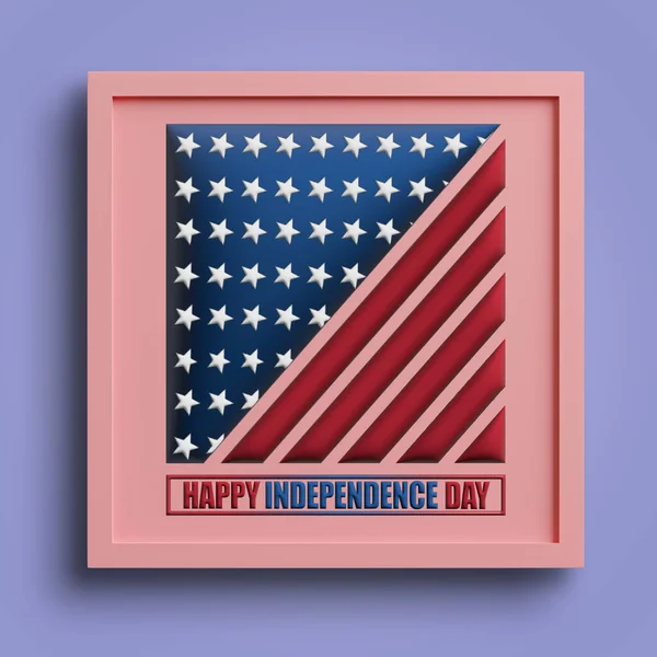 アメリカ独立記念日 7月4日 アメリカのアメリカ国旗のイラスト — ストックベクタ
