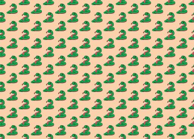   Yılanlı kusursuz desen. Beyaz arka planda yılanlar olan kusursuz bir desen. - Mutlu yıllar. Yeşil Yılan Yılı.