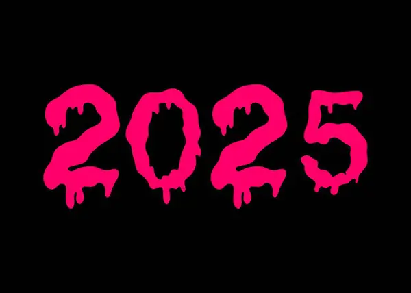   Yeni yıl 2025. Mutlu yıllar. 2025 yılı. Pembe yüzen sayılar.
