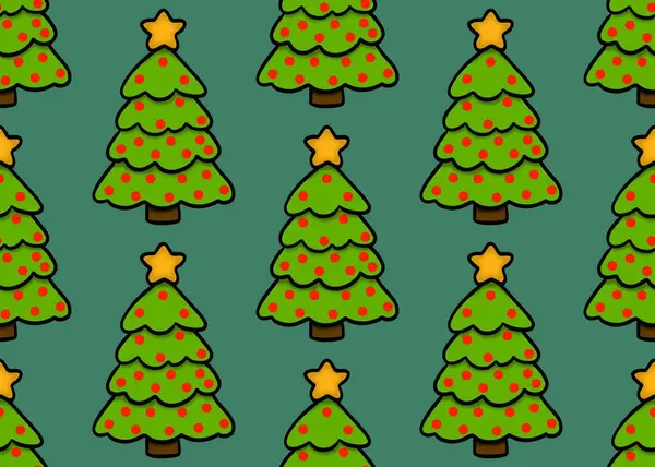   Mavi arka planda şenlikli Noel ağaçları olan kış desenleri. Süslü Noel ağaçlarıyla dolu. Noel arifesinde yeşil süslenmiş ağaçlar. 
