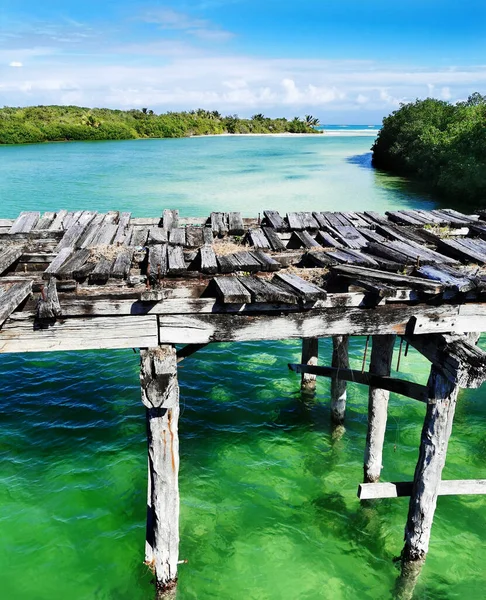 stock image Puente roto en la Reserva de la Biosfera Sian Ka'an. Riviera Maya. tulum. Mexico 2020