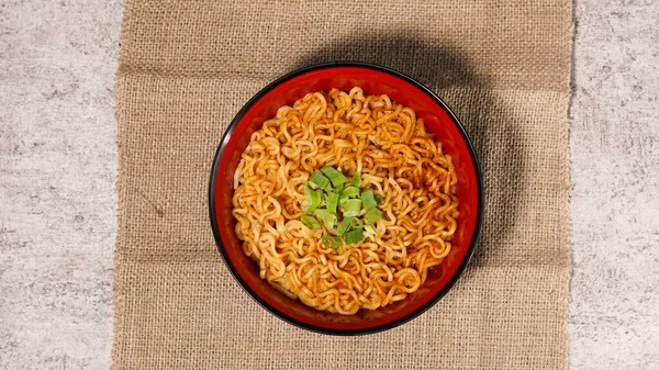 Delicious Indonesian Instant Noodles, with extra spring onions on top - The Best Instant Noodles in the World