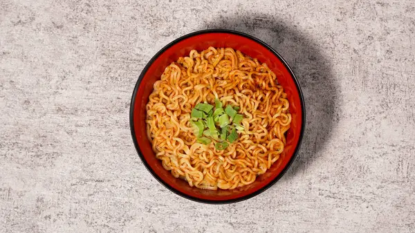 Delicious Indonesian Instant Noodles, with extra spring onions on top - The Best Instant Noodles in the World