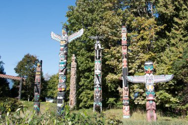 Totem Poles in vancouver clipart